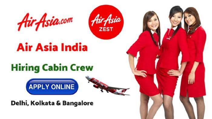 Air Asia India Hiring Cabin Crew for Delhi, Kolkata, and Bangalore
