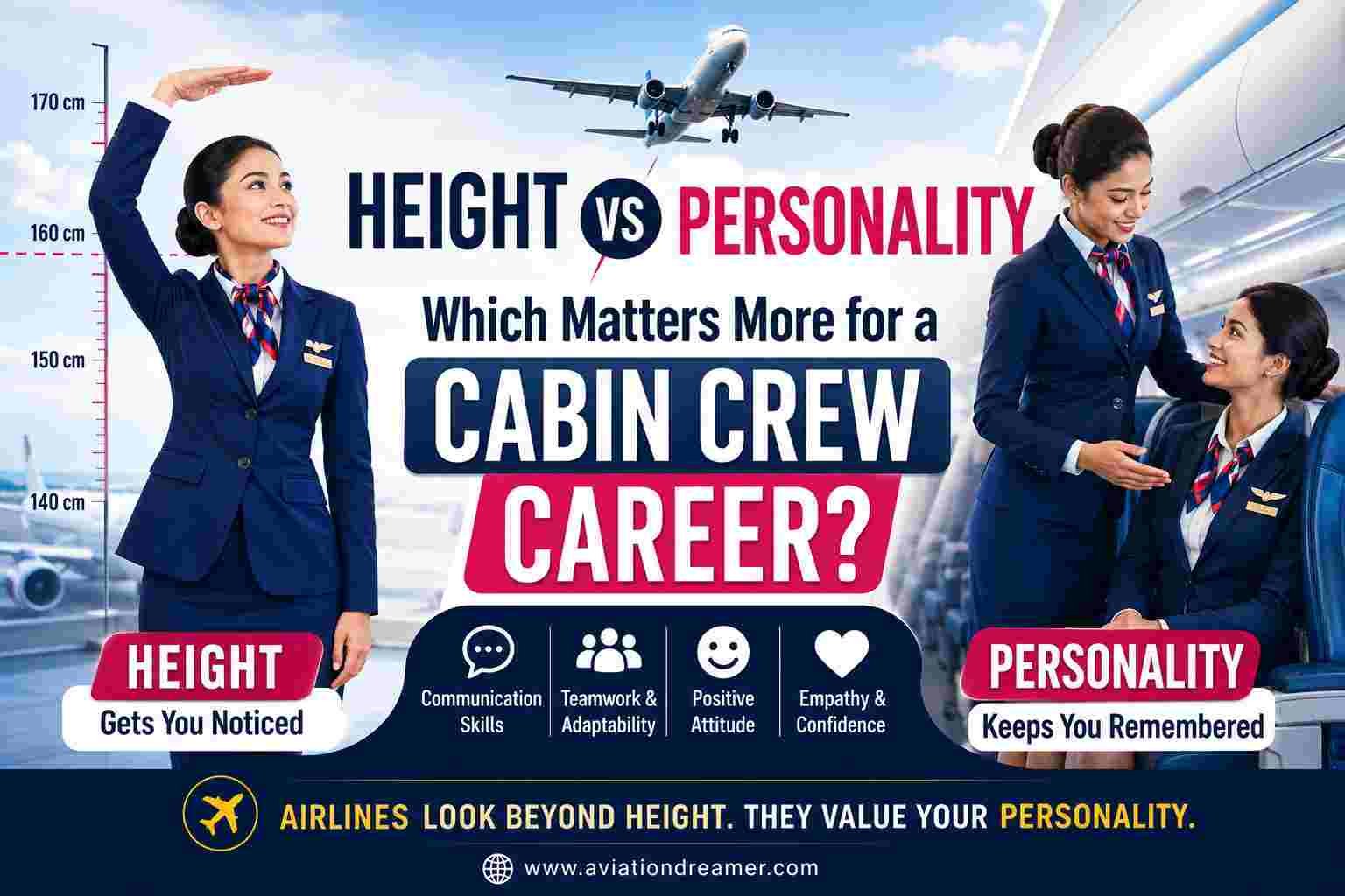 height vs personality cabin crew